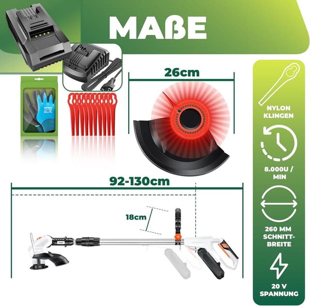 Thumbnail 6 de MASKO® Cortadora de césped inalámbrica 20 V y desbrozadora 🌿