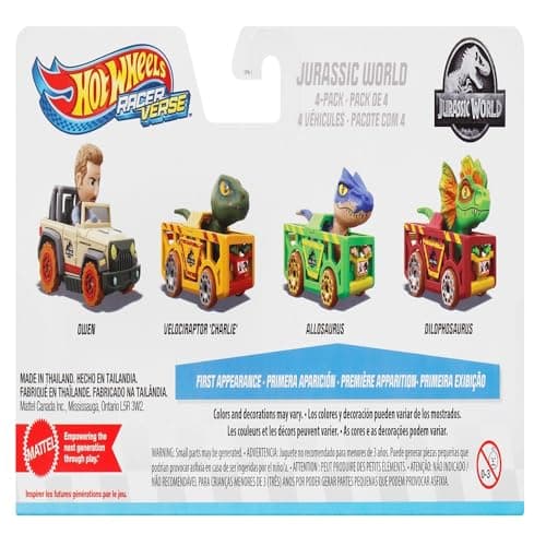 Thumbnail 5 de Hot Wheels Racerverse Pack HKD32 — 4 coches Jurassic World para +3 años