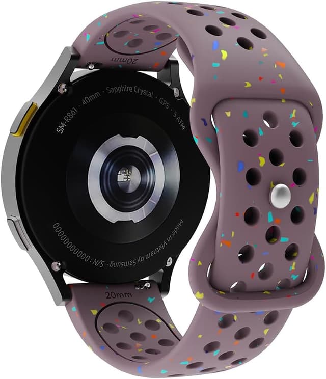 Detalle de 20mm silicone sport watch strap compatible with Polar Ignite & Withings ScanWatch 2 (42mm)