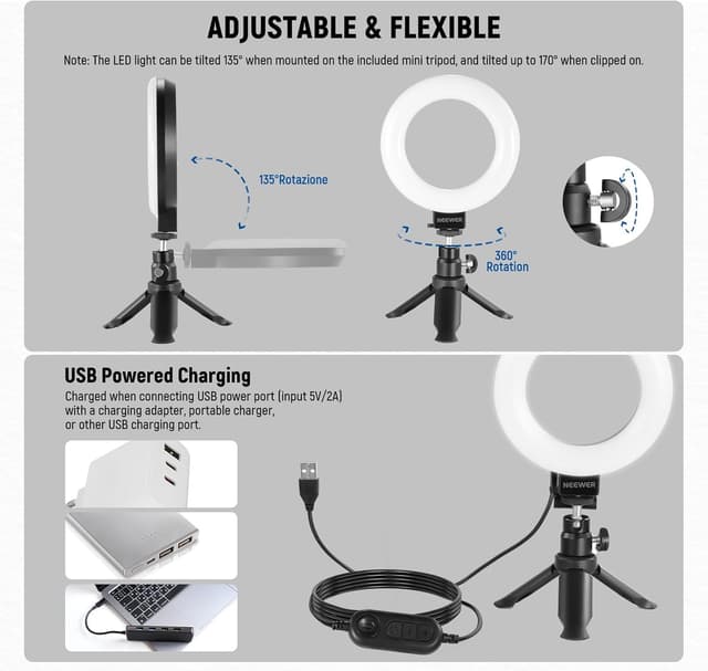 Detalle 2 de NEEWER BR60 5 inch ring light 2 pack