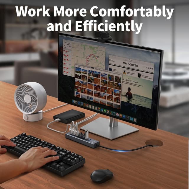 Thumbnail 5 de 4Ft 7-Port USB 3.0 Hub for Desktop