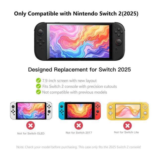 Thumbnail 6 de JEMDO Schutzhülle für Nintendo Switch 2 (2025) – stoßfestes TPU Case mit rutschfestem Griffmotiv