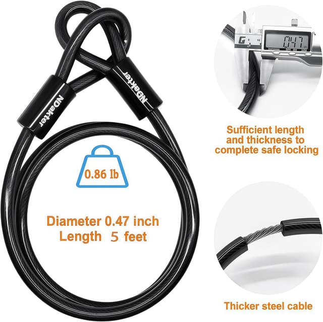 Thumbnail 4 de NDakter Bike Lock 1.2m cable combo
