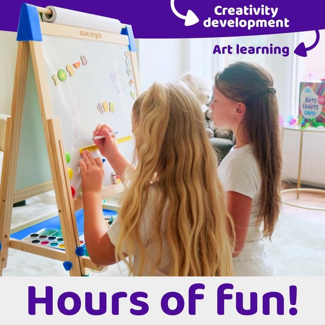 Detalle de Blue Squid kids art easel 3 paper rolls