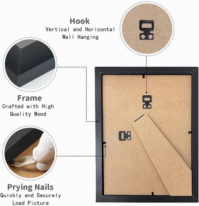 Detalle de UHOUSEST Cadre photo A4 noir 🖼