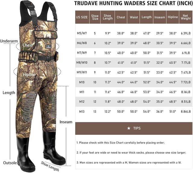 Thumbnail 4 de Trudave Chest Waders Waterproof Neoprene w/ Boots 🎣
