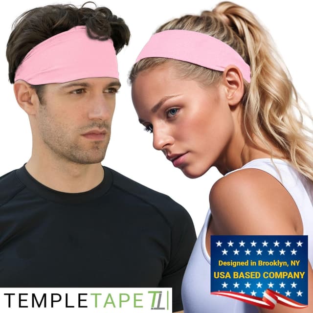 Detalle de Temple Tape Sweatbands (Temp Dry Technology) — Unisex training headbands for running and workouts