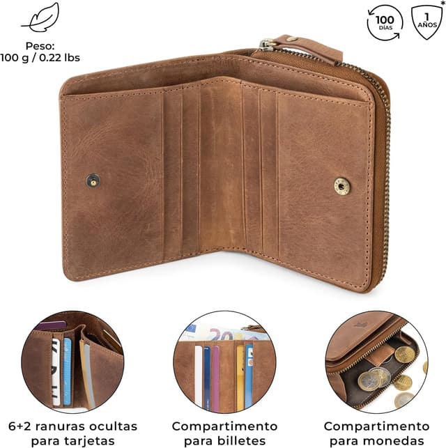 Detalle 1 de Berliner Bags Sara Cartera pequeña de piel RFID