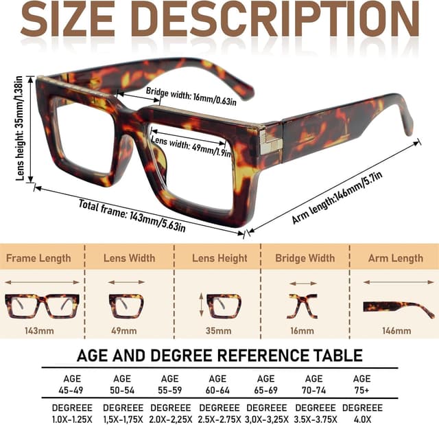 Thumbnail 3 de MMOWW 3-Pack Oversized Reading Glasses +3.5