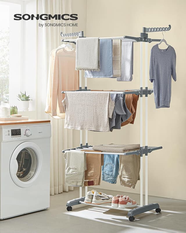 Detalle 2 de SONGMICS LLR701W01 stendibiancheria 35 kg