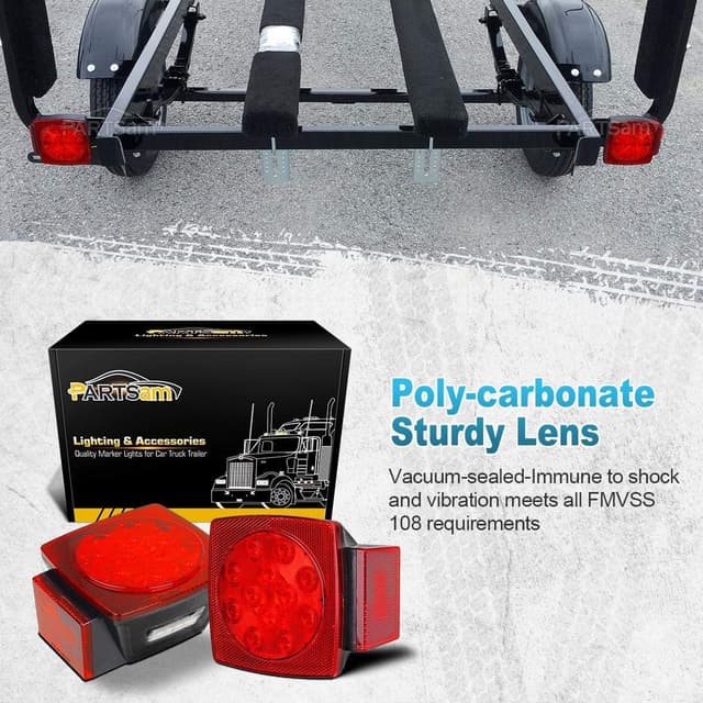 Thumbnail 2 de Partsam 12V Square LED Trailer Light 12V