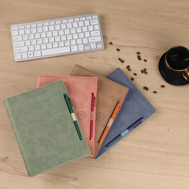 Thumbnail 6 de Holderzwu Taccuino classico A5 in pelle PU ricaricabile con pagine a righe, 160 pagine e tasca verde