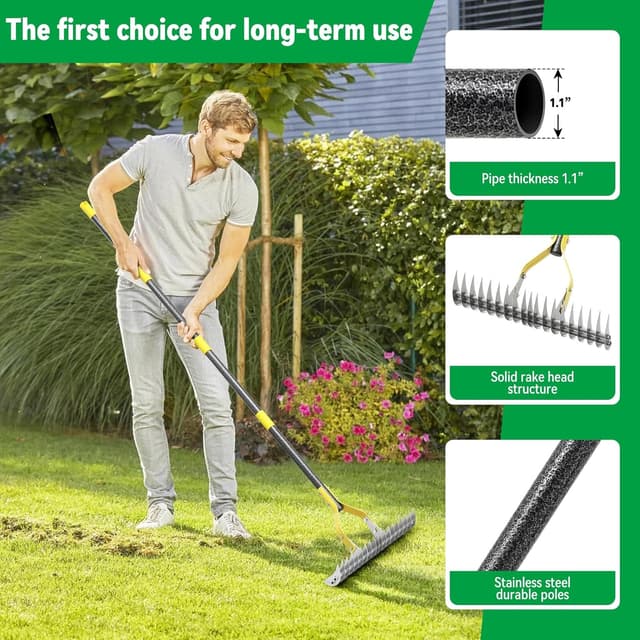 Thumbnail 1 de Thatch Rake 71-inch stainless dethatcher for lawn