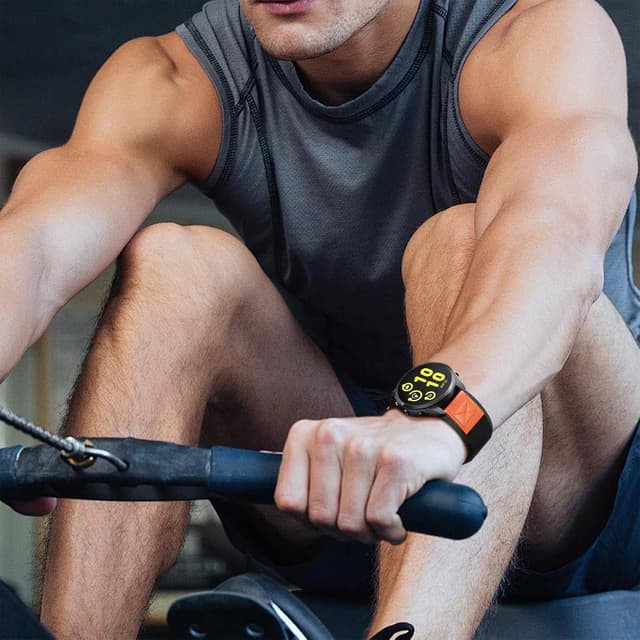 Thumbnail 6 de Notocity 22mm nylon quick-release strap for Huawei Watch GT4/GT3/GT2/GT3 Pro, Garmin Vivoactive 4/Venu 2/3 and Samsung Galaxy Watch 3 45mm (Black/Orange)