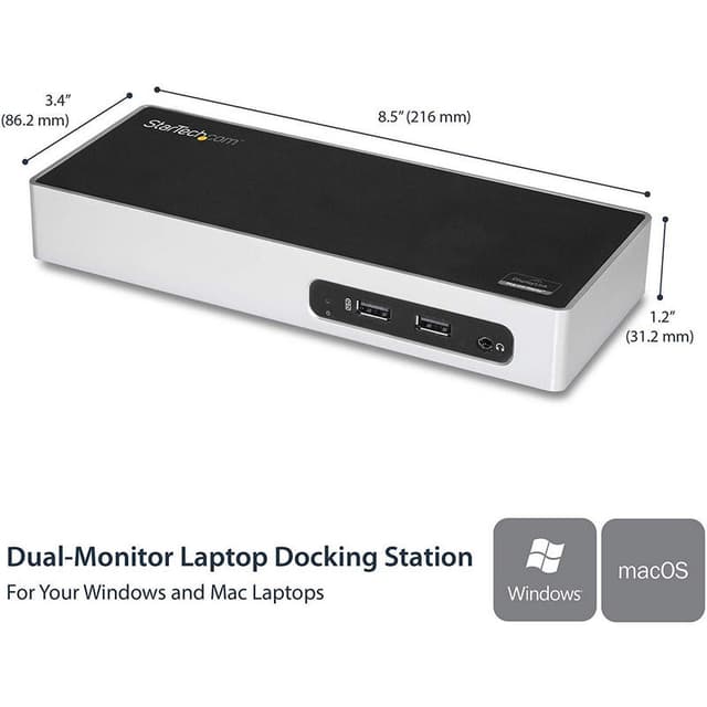 Detalle de StarTech Docking Station USB 3.0 para dos monitores, 6 puertos USB