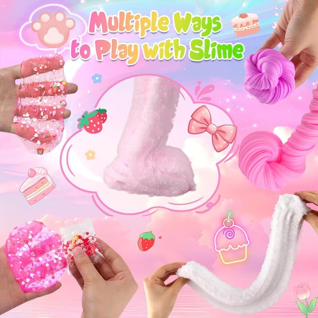 Thumbnail 4 de Pack of 6 Pink Slimes for Kids