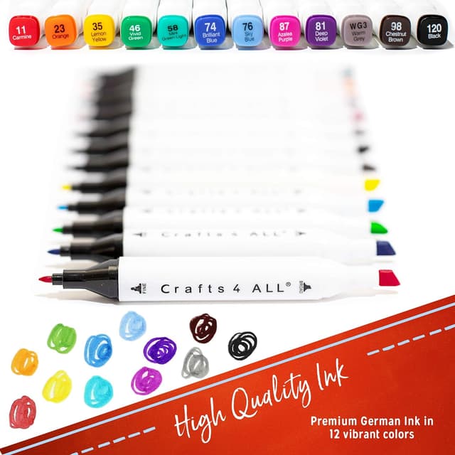 Detalle 2 de Crafts 4 ALL Fabric Pens 12 pack