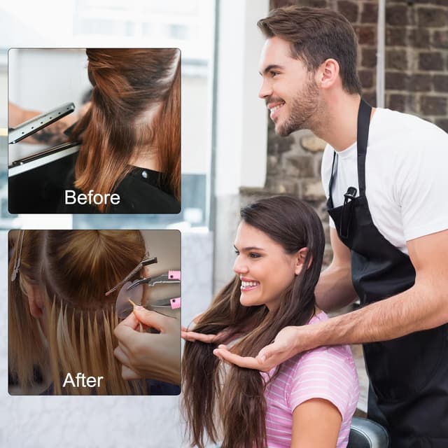 Detalle de janelove Wärmezange für Haar Extensions (100–200 °C) – für Bondings, Rosa