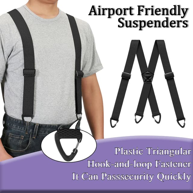 Detalle de Generic hidden braces for men (1.6 inch wide) with X-back adjustable elastic and 4 snap loops