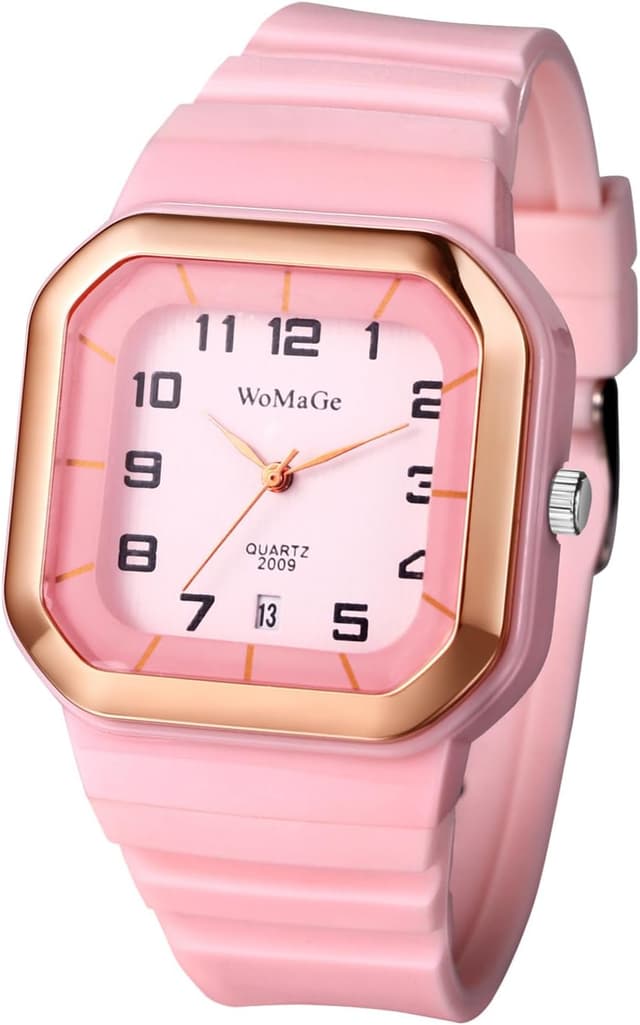 Detalle de Avaner Quadratische Sportuhr aus Silikon mit Kalender – Herren & Damen Analog Quarz