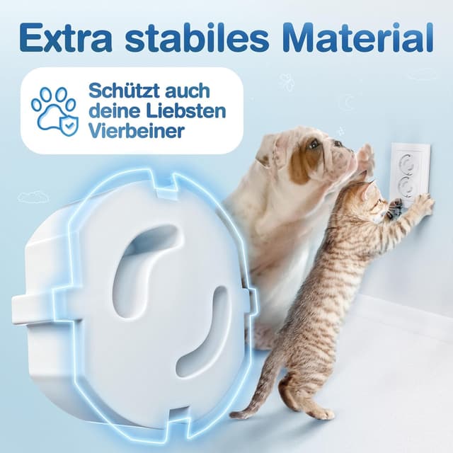 Detalle 2 de Adlersfeld Steckdosen-Kindersicherung (20er-Pack) zum Schutz vor Stromschlägen