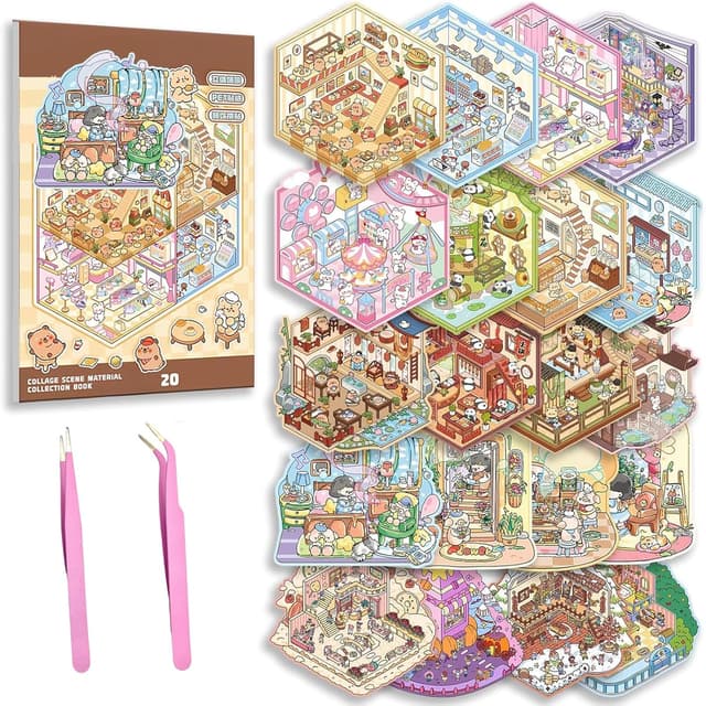 Imagen de Wiskowee 20‑set 3D House Sticker Kit en OfertitasTOP