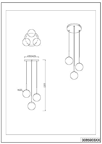 Thumbnail 3 de Balini TRIO Colgante regulable Ø 30,0 cm
