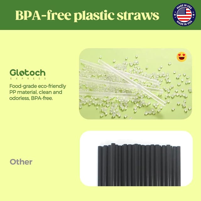 Thumbnail 2 de Glotoch Express 7.75" Clear Plastic Straws 500pc
