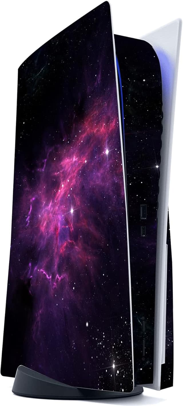 Detalle de playvital Purple Nebula Full Set Skin Decal for PS5 Disc Edition consoles and accessories