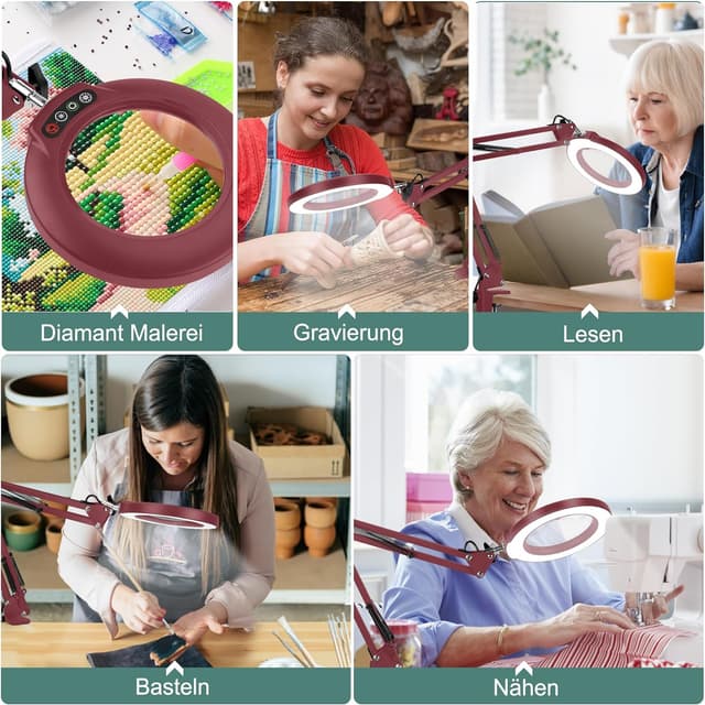 Thumbnail 6 de Veemagni 10X Echtes Glas Lupenleuchte