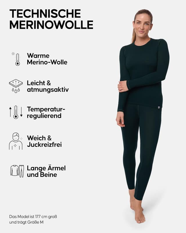 Thumbnail 5 de DANISH ENDURANCE Merino Thermounterwäsche Damen – Thermo-Set