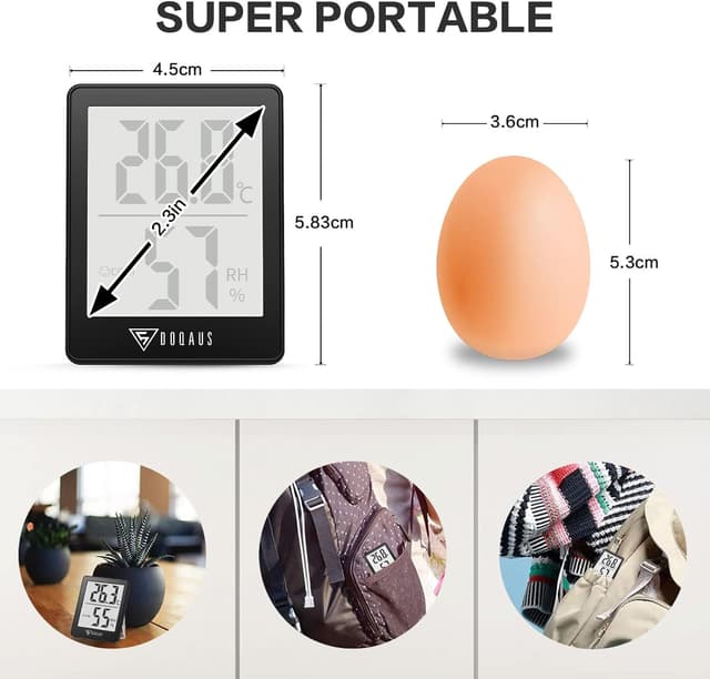 Thumbnail 5 de DOQAUS Raumthermometer Hygrometer mit Smiley