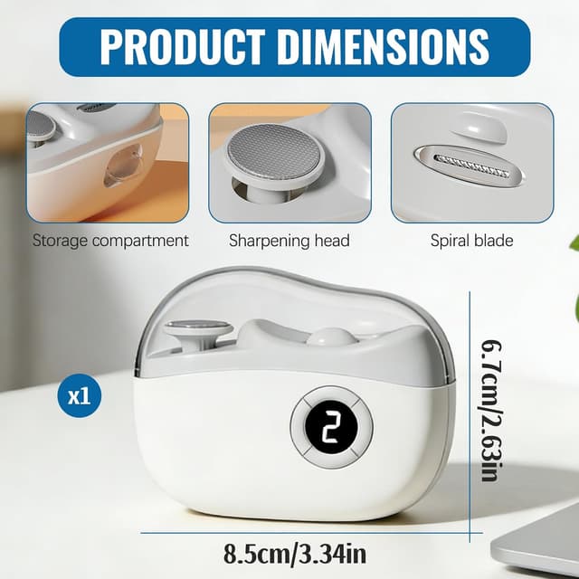 Detalle 2 de SJACXANM Tagliaunghie elettrico automatico LED