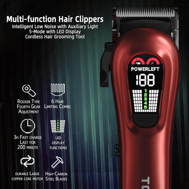 Thumbnail 1 de TCMKY Hair Clippers 200 min battery