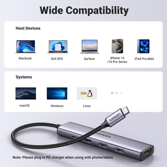 Thumbnail 6 de UGREEN Revodok USB C Hub 5‑in‑1, 100W PD