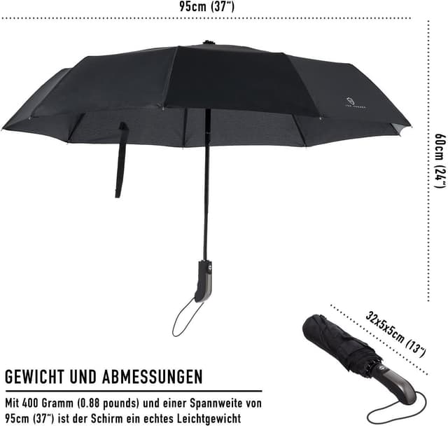 Detalle 2 de VON HEESEN Taschenschirm sturmfest 140 km/h ☂