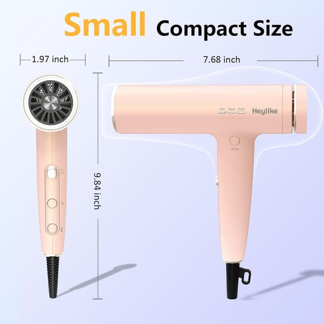 Thumbnail 6 de Heylike High Speed Plasma Ion Hair Dryer with Diffuser (130,000 RPM, 1500W, 3 Heat/3 Speed)