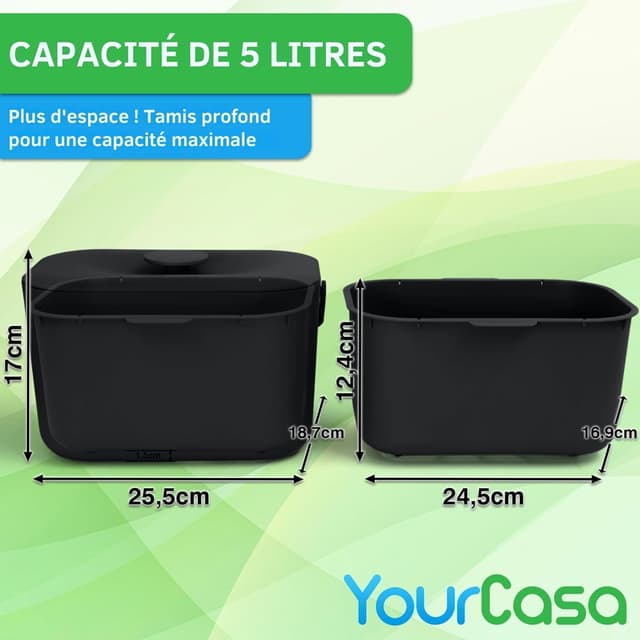 Detalle 2 de YourCasa Biomülleimer Küche 5 l für Biomüll