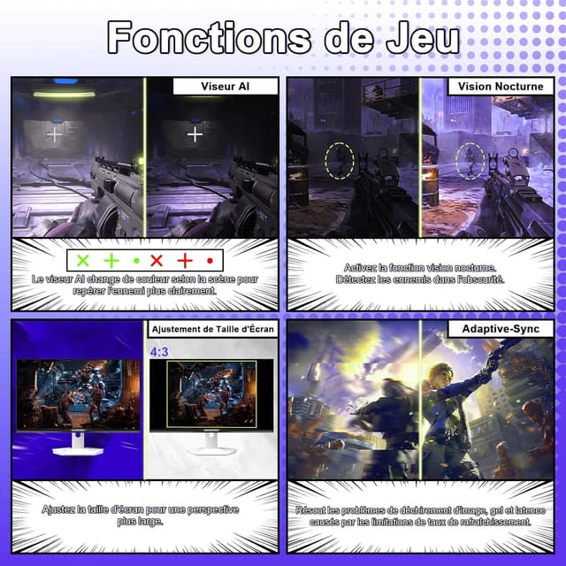 Detalle de AMZFAST AMZG25F6F Gaming-Monitor (25 Zoll, 1920x1080, 320 Hz, Fast IPS, Adaptive Sync)