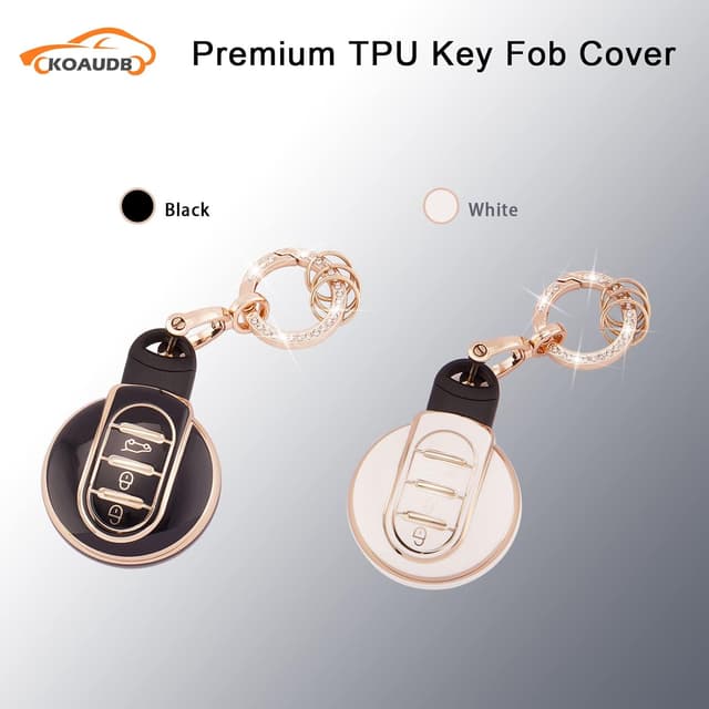 Detalle 2 de Koaudb car key full cover for BMW Mini Cooper & Countryman smart key (soft TPU case with keychain)