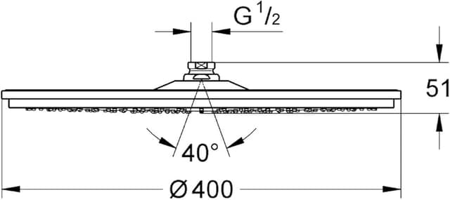Detalle 2 de Grohe Rainshower Cosmopolitan 400 — ducha mural 1 chorro