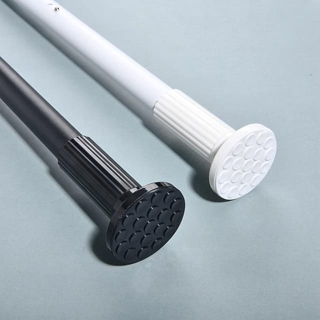 Detalle de Tringle à rideau télescopique 328–377 cm sans perçage, tige acier inox 32 mm (blanc) 92-430