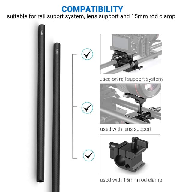 Thumbnail 6 de SMALLRIG 851 15mm Kohlefaserstangen 30cm