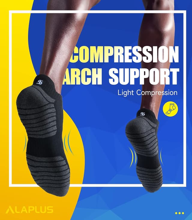 Detalle de Alaplus Cushioned Running Trainer Socks (6 Pairs) – Low-Cut Ankle Anti-Blister Sports Socks