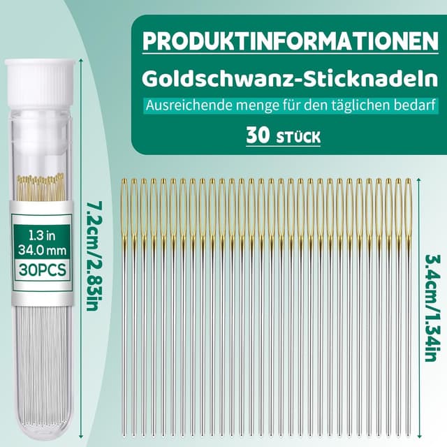 Detalle 1 de MASPHY Nähnadeln 30 Stücke