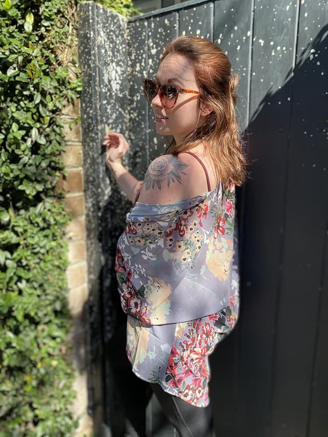 Thumbnail 6 de Women’s Floral Print Puff Sleeve Kimono Cardigan Chiffon Cover-Up (Loose, Open Front)