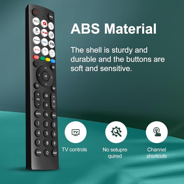 Detalle 2 de Hisense TV remote replacement, 12 shortcut