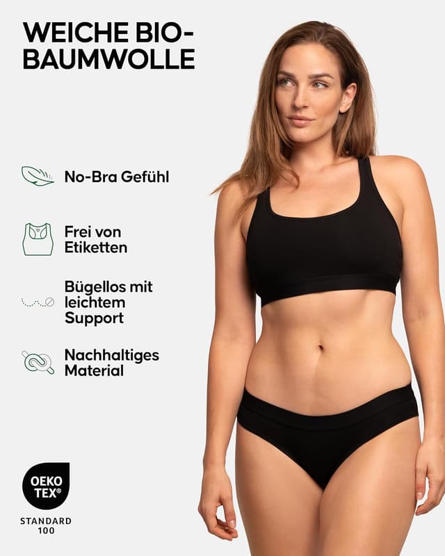 Detalle 2 de Danish Endurance Bralette-BH Bio-Baumwolle