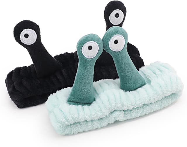Detalle de DRESHOW spa facial terry cloth towel headband with cat-ear design (2 pack)