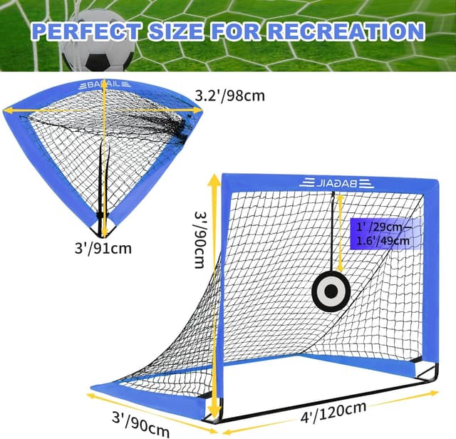 Detalle 2 de Bagail Football Goal rete calcio pop up 120×90×90 cm